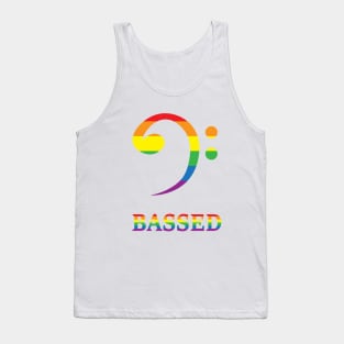 Bass clef for the based in Rainbow colours : Bassed clef LGBTQ Tank Top